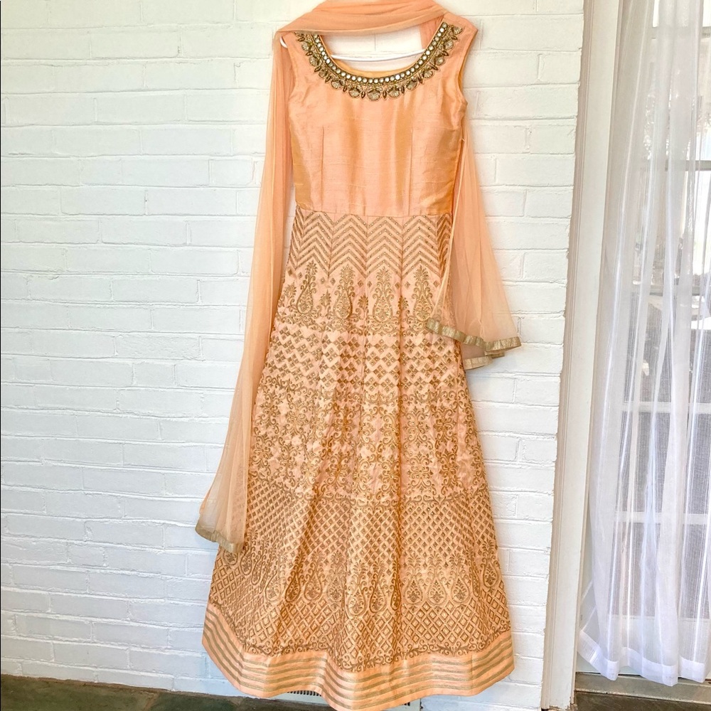 [New] Elegant Pastel Anarkali Indian Gown